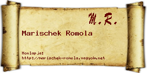Marischek Romola névjegykártya